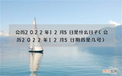 公历2022年12月5日阴历是几号 公历2022年12月5日是什么日子