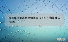 可可托海是什么意思 可可托海地质博物馆简介