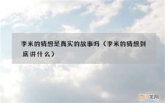 李米的猜想到底讲什么 李米的猜想是真实的故事吗