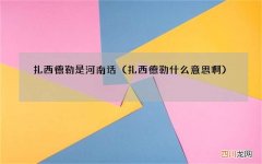 扎西德勒什么意思啊 扎西德勒是河南话