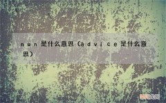 advice是什么意思 nun是什么意思