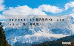 dimension是什么意思 dimension是天际吗