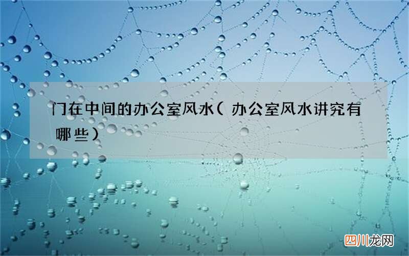 办公室风水讲究有哪些 门在中间的办公室风水