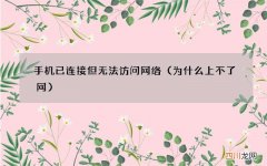 为什么上不了网 手机已连接但无法访问网络