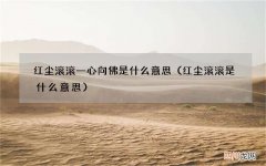 红尘滚滚是什么意思 红尘滚滚一心向佛是什么意思