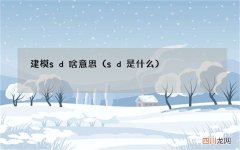 sd是什么 建模sd啥意思