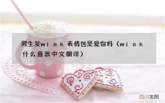 wink什么意思中文翻译 男生发wink表情包是爱你吗