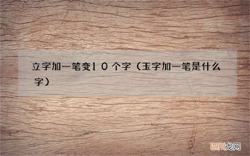 玉字加一笔是什么字 立字加一笔变10个字