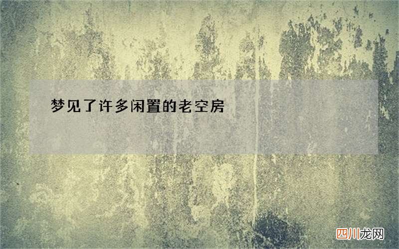 梦见了许多闲置的老空房