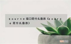 source是什么意思 source接口是什么意思