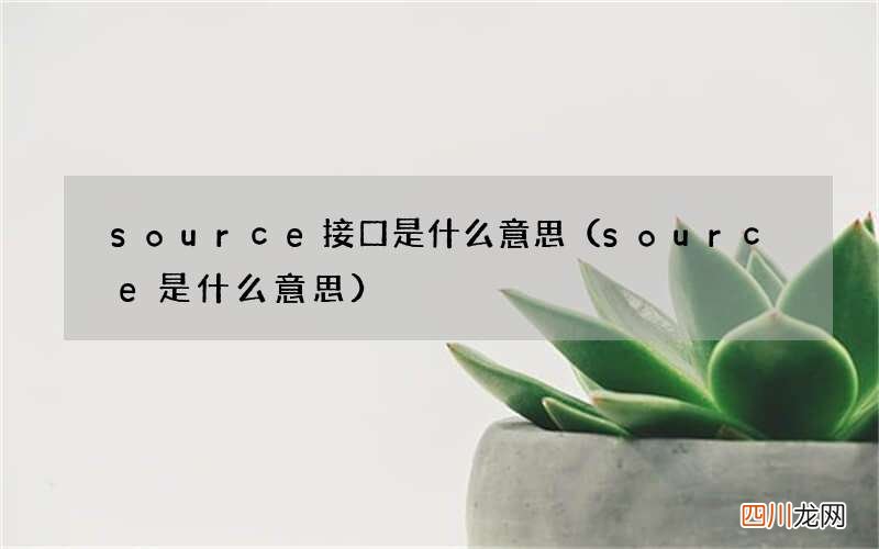 source是什么意思 source接口是什么意思