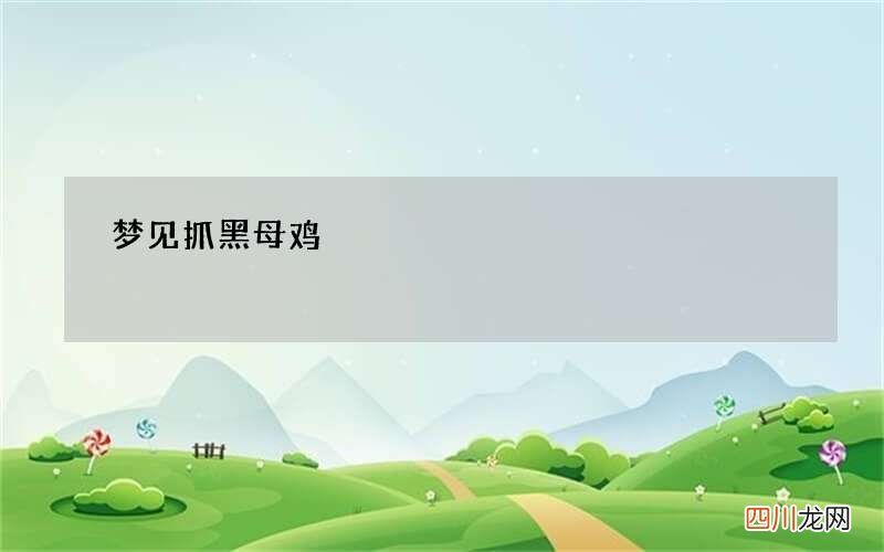 梦见抓黑母鸡