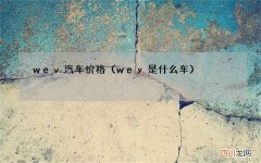 wey是什么车 wev汽车价格