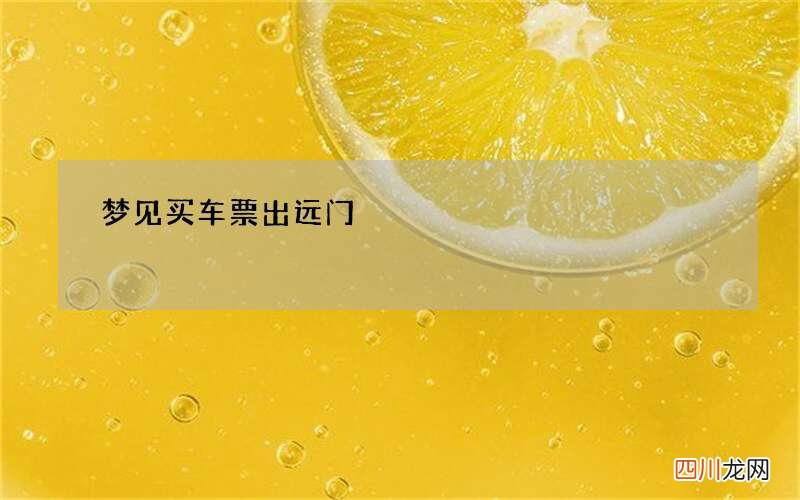 梦见买车票出远门