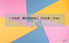什么是二次元 二次元是一群什么样的人