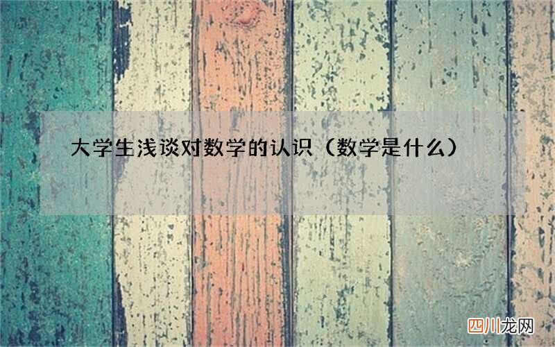 数学是什么 大学生浅谈对数学的认识