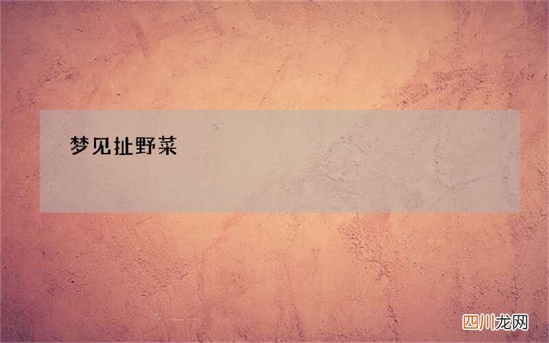 梦见扯野菜