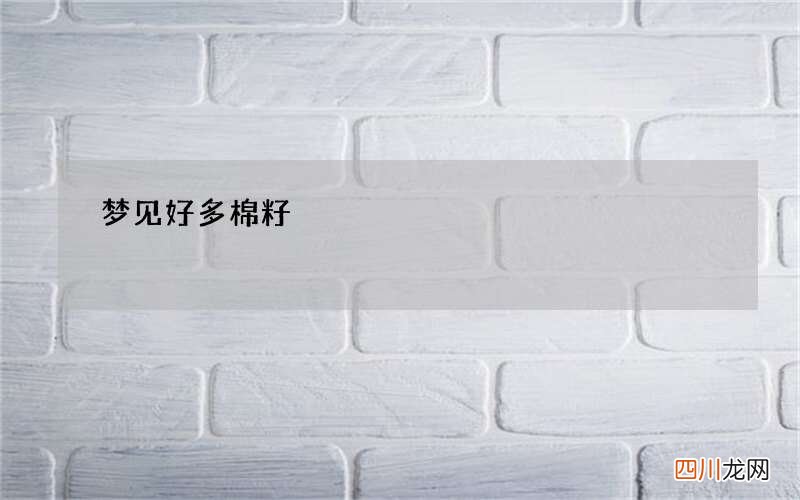 梦见好多棉籽