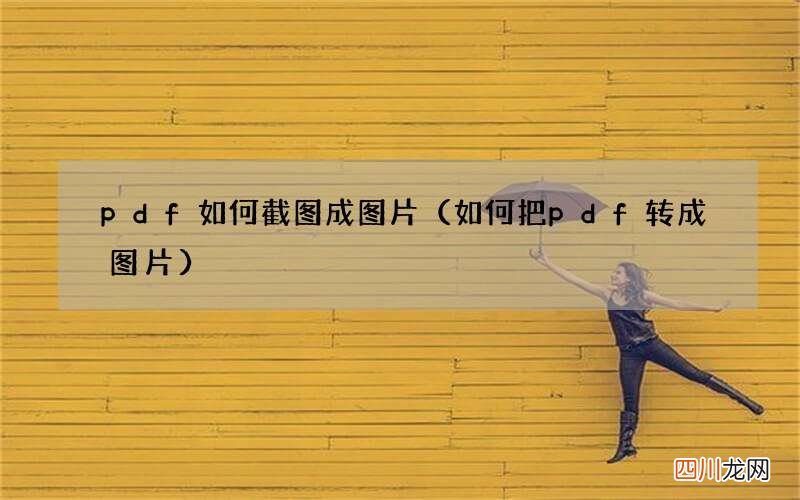 如何把pdf转成图片 pdf如何截图成图片