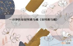 如何通马桶 一分钟教你如何通马桶