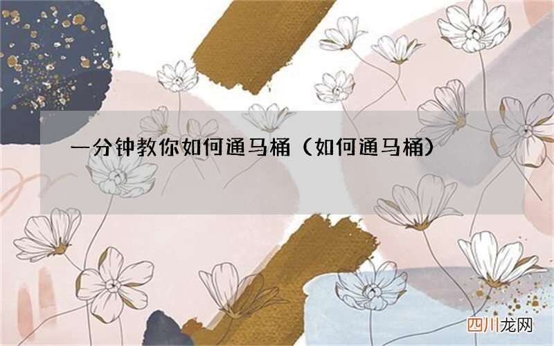 如何通马桶 一分钟教你如何通马桶