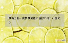 图文 梦境分析-做梦梦见怪声音好不好？