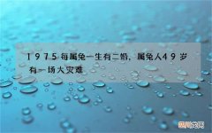 1975每属兔一生有二婚，属兔人49岁有一场大灾难