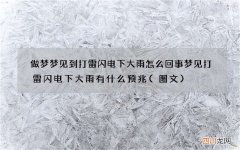图文 做梦梦见到打雷闪电下大雨怎么回事 梦见打雷闪电下大雨有什么预兆