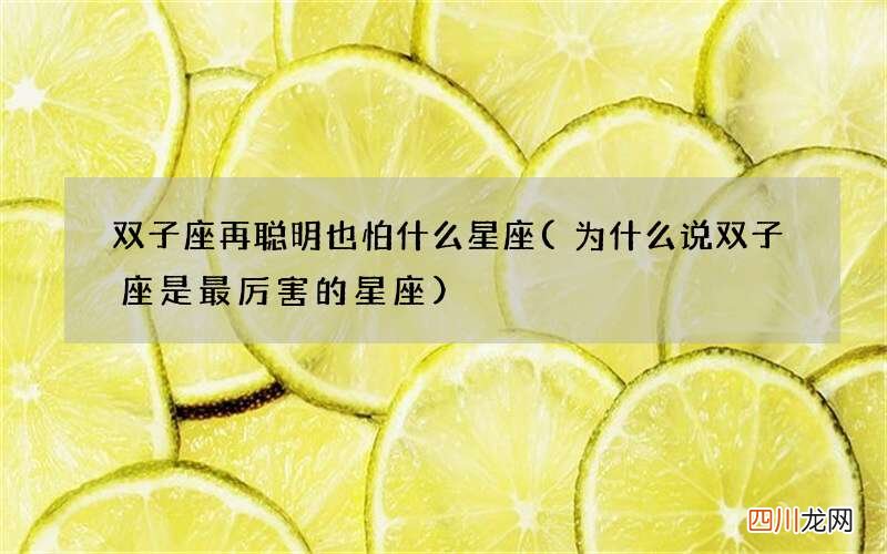 为什么说双子座是最厉害的星座 双子座再聪明也怕什么星座
