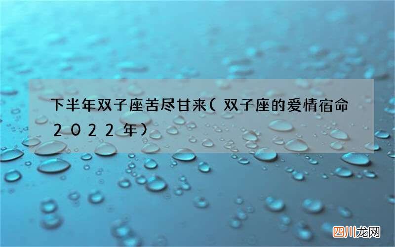双子座的爱情宿命2022年 下半年双子座苦尽甘来