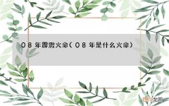 08年是什么火命 08年霹雳火命