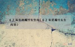 62年是属什么生肖的 62年生的属什么生肖