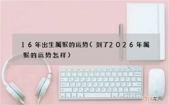 到了2026年属猴的运势怎样 16年出生属猴的运势