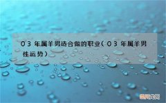 03年属羊男性运势 03年属羊男适合做的职业