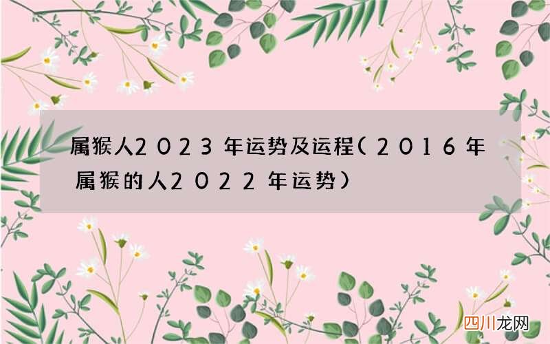 2016年属猴的人2022年运势 属猴人2023年运势及运程