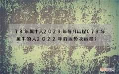 73年属牛的人2022年的运势及运程 73年属牛人2023年每月运程