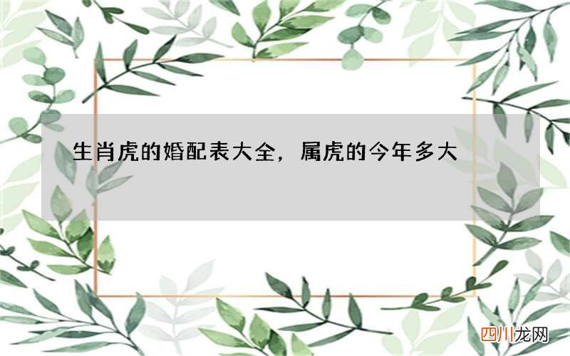 生肖虎的婚配表大全，属虎的今年多大