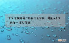 75年属兔的二婚在什么时候，属兔人49岁有一场大灾难