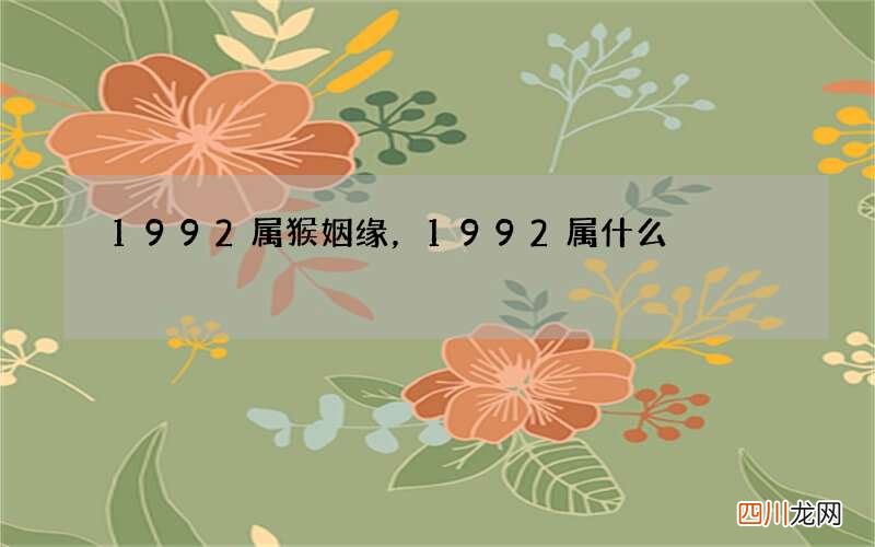 1992属猴姻缘，1992属什么