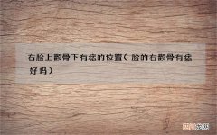 脸的右颧骨有痣好吗 右脸上颧骨下有痣的位置