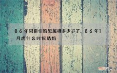 86年男更佳婚配属相多少岁了，86年1月虎什么时候结婚