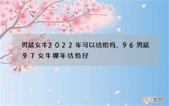 男鼠女牛2022年可以结婚吗，96男鼠97女牛哪年结婚好