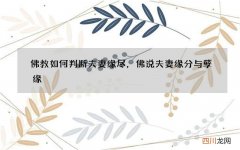佛教如何判断夫妻缘尽，佛说夫妻缘分与孽缘