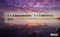 94年属狗的姻缘晚婚，94年属狗何时结婚好
