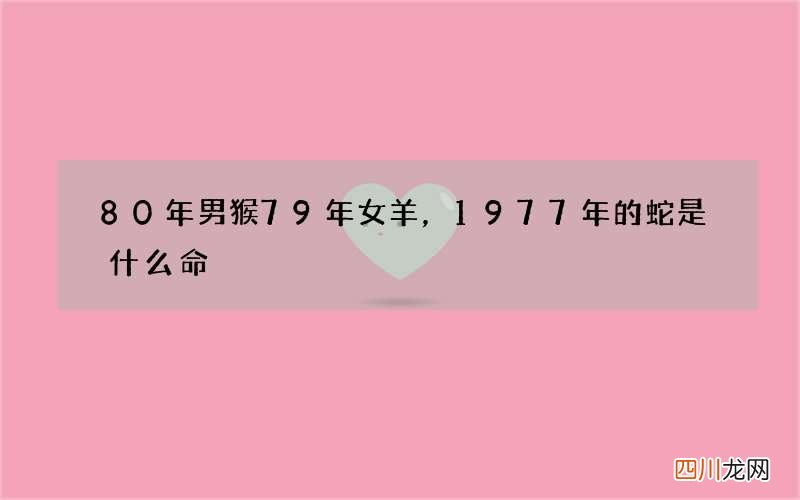 80年男猴79年女羊，1977年的蛇是什么命
