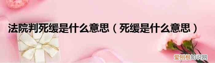 死缓是什么意思 法院判死缓是什么意思