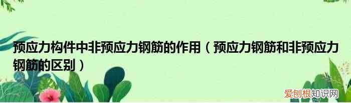 预应力钢筋和非预应力钢筋的区别 预应力构件中非预应力钢筋的作用