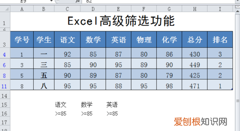 怎么在Excel里面进行高级筛选