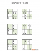 儿童益智数独游戏4阶初学篇 四格数独游戏入门教程