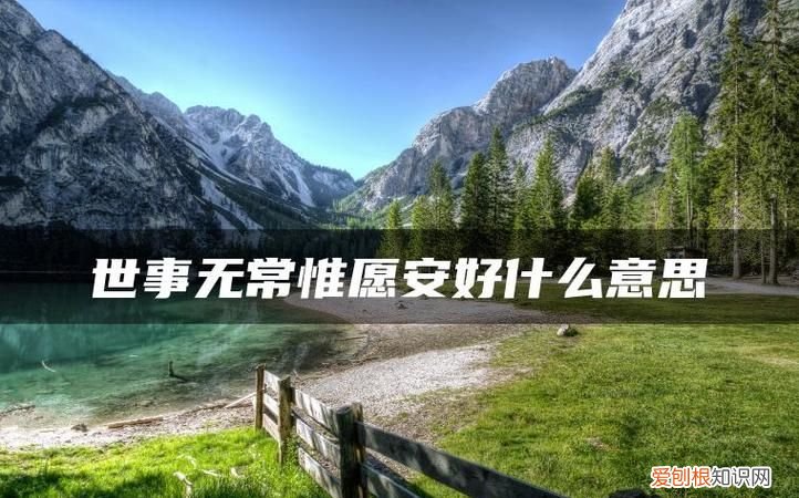 惟愿安好还是唯愿安好